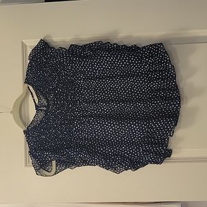 Zara sheer ruffle polka dot flowy crop top